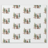 Beer en muis van bosgebieden cadeaupapier (Vlak)