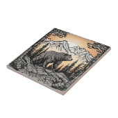 Beer en Natuur Berglandschap Tegeltje (Zijkant)