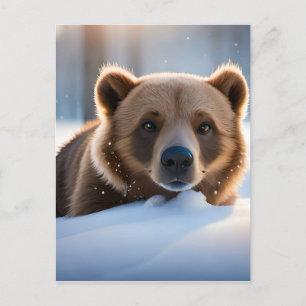 Beer en Natuur wand Briefkaart