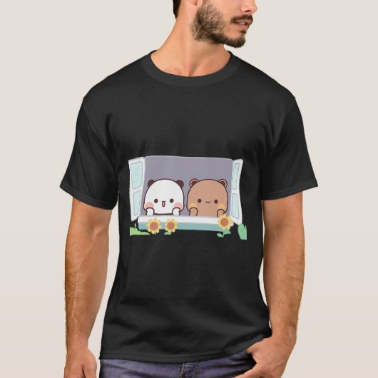 Beer en Panda Bubu Dudu ballon T-shirt (Voorkant)