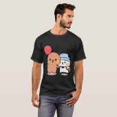 Beer en Panda Bubu Dudu ballon T-shirt (Voorkant volledig)