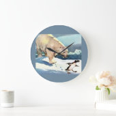 beer en pinguïn uit de jaren veertig grote klok (Huis)