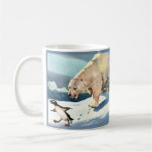 beer en pinguïn uit de jaren veertig koffiemok (Links)