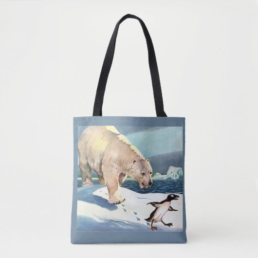 beer en pinguïn uit de jaren veertig tote bag (Voorkant)