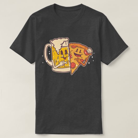 Beer en Pizza Cute Funny Best Friends Pizza T-shirt (Design voorkant)