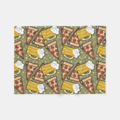 Beer en Pizza Grafisch Patroon Fleece Deken (Voorkant (Horizontaal))