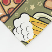 Beer en Pizza Grafisch Patroon Fleece Deken (Hoek)