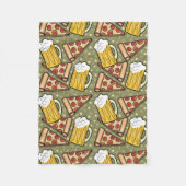 Beer en Pizza Grafisch Patroon Fleece Deken (Voorkant)