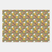 Beer en Pizza Grafisch Patroon Inpakpapier Vel (Voorkant 3)