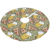 Beer en Pizza Grafisch Patroon Kerstboom Rok (Gekanteld)