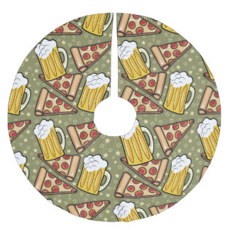 Beer en Pizza Grafisch Patroon Kerstboom Rok