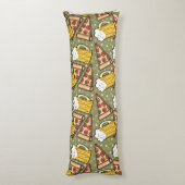 Beer en Pizza Grafisch Patroon Lichaamskussen (Achterkant (Verticaal))