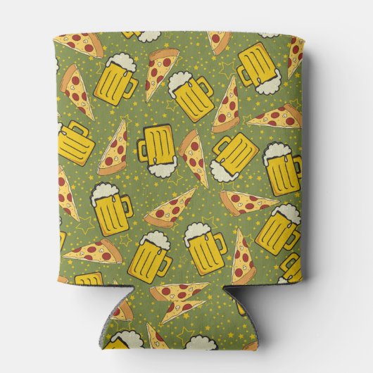 Beer- en Pizza-patroon Blikjeskoeler (Achterkant)