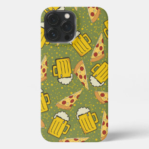 Beer- en Pizza-patroon iPhone 13 Pro Max Hoesje