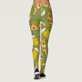 Beer- en Pizza-patroon Leggings (Achterkant)