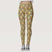Beer- en Pizza-patroon Leggings (Voorkant)