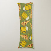 Beer- en Pizza-patroon Lichaamskussen (Voorkant Verticaal)