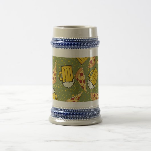 Beer en Pizza Pattern Fles Koelaar Bierpul (Center)