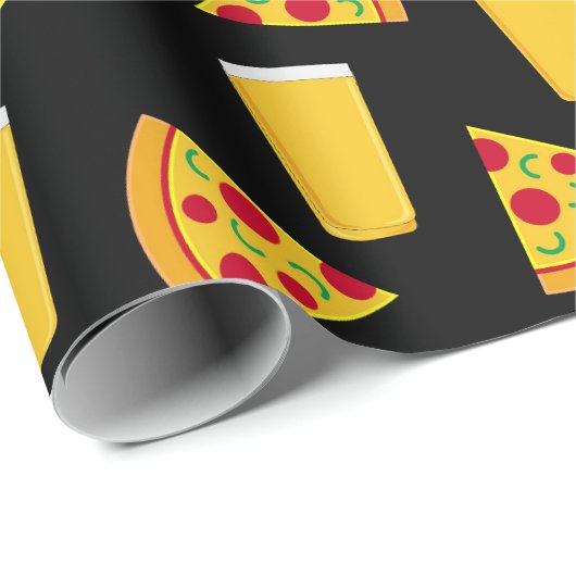 Beer en Pizza Patterned Cadeaupapier (Rol Hoek)