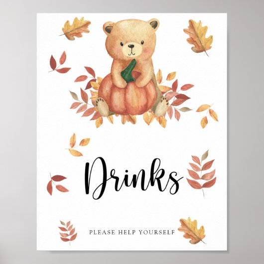 Beer en pompoen - Drankjes neem zelf Poster (Voorkant)
