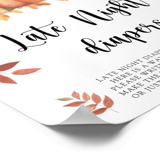 Beer en Pompoen \ Late nacht luiers spel Poster (Hoek)