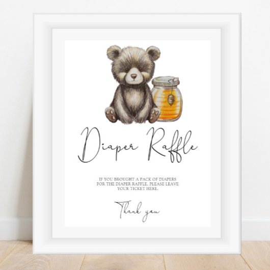 Beer en pot honing - luierraffle poster