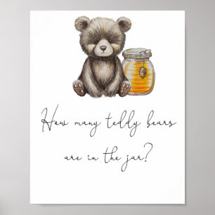 Beer en pot honing - Raad hoeveel teddyberen Poster