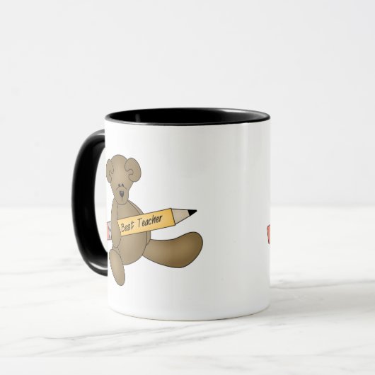 Beer en potlood Beste leraar Mok (Voorkant links)