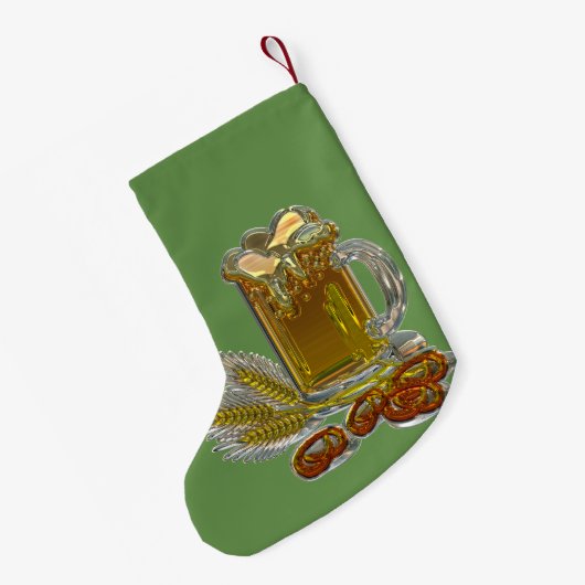 Beer en Pretzels Gepersonaliseerd Kleine Kerstsok (Achterkant (Hangend))