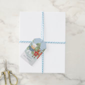 Beer en rendierblauwe feestdagen Labels Cadeaulabel (Met Touw)