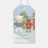 Beer en rendierblauwe feestdagen Labels Cadeaulabel (Voorkant)