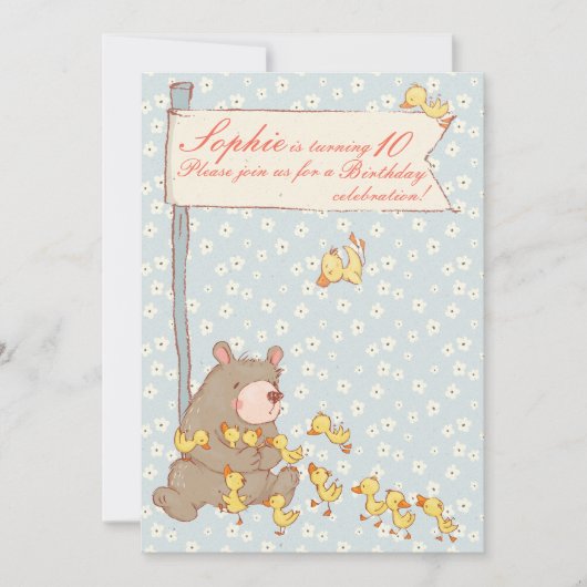 Beer- en schildklierkinderen Aanwezige uitnodiging (Voorkant)