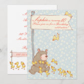 Beer- en schildklierkinderen Aanwezige uitnodiging (Voorkant / Achterkant)