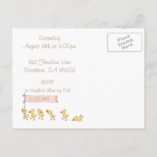 Beer- en schildklierkinderen Aanwezige uitnodiging (Achterkant)