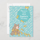 Beer- en schildklierkinderen Aanwezige uitnodiging (Voorkant / Achterkant)