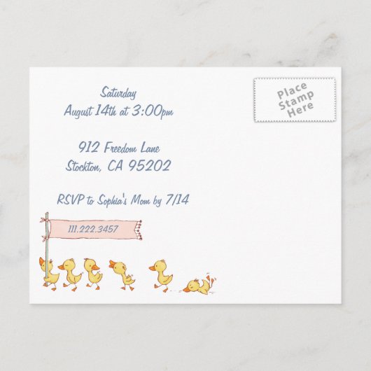 Beer- en schildklierkinderen Aanwezige uitnodiging (Achterkant)