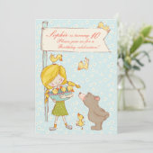 Beer- en schildklierkinderen Aanwezige uitnodiging (Staand voorkant)