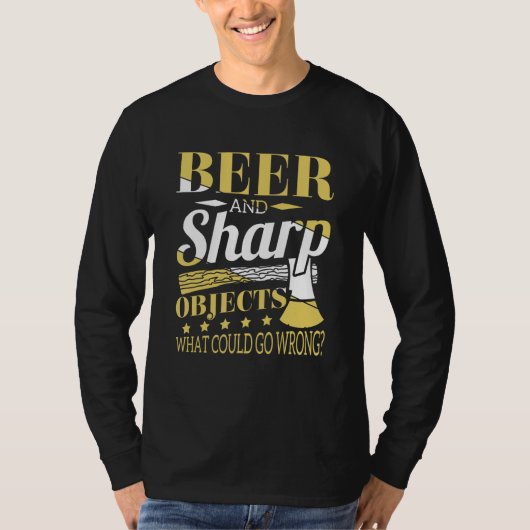 Beer en Sharp Objects Woodworkers Pub Crawl T-shirt (Voorkant)