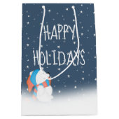 Beer en sterren van kerstpolen medium cadeauzakje (Voorkant)