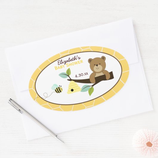 Beer en Sticker van honingbijen (Envelop)