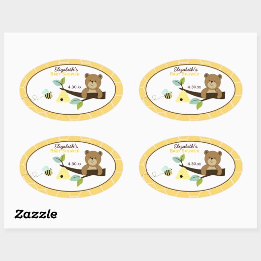 Beer en Sticker van honingbijen (Vel)