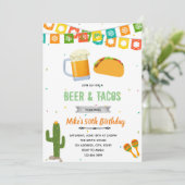 Beer- en tacos fiesta-uitnodiging kaart (Staand voorkant)