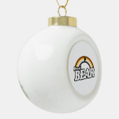 Beer en trots keramische bal ornament (Links)
