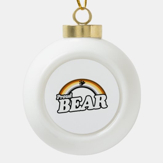 Beer en trots keramische bal ornament (Voorkant)