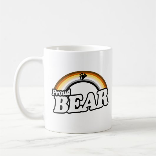 Beer en trots koffiemok (Links)