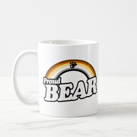 Beer en trots koffiemok (Links)