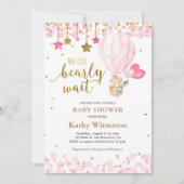 Beer en Twinkle Star Hot air ballon Baby shower  Kaart (Voorkant)