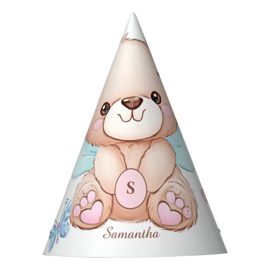 Beer en vlinders Gepersonaliseerd Partij Pet Feesthoedjes (Voorkant)