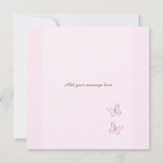 Beer en vlinders gepersonaliseerde bedankkaart (Achterkant)