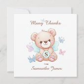 Beer en vlinders gepersonaliseerde bedankkaart (Voorkant)